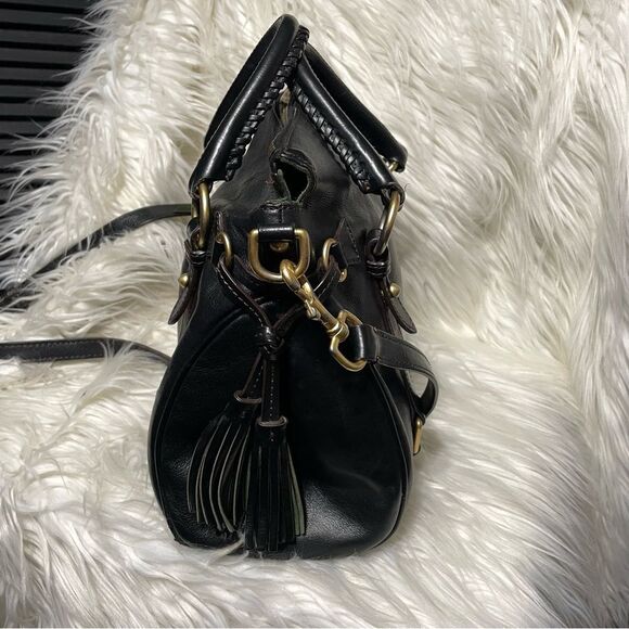 Dooney and Bourke Florentine Black Leather Satchel Handbag - Picture 4 of 14